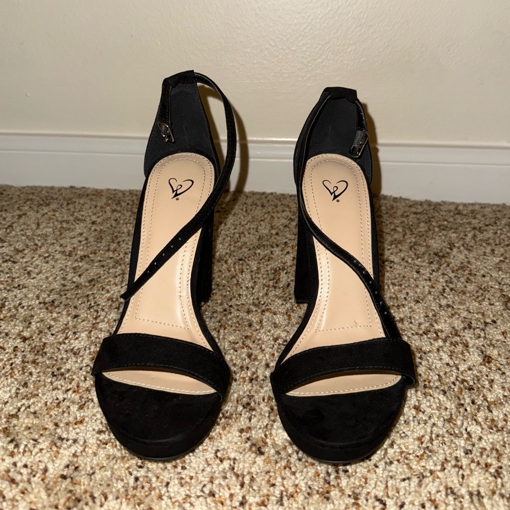 New* Black Suede Heels